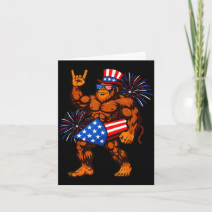 Carte Feu d'artifice Bigfoot drapeau américain sasquatch
