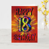 Carte Feu d'artifice du 18e anniversaire (Fleur jaune)