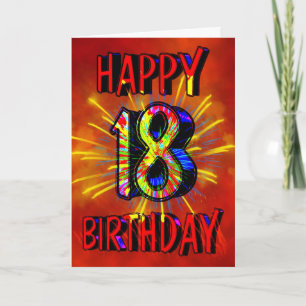 Carte Feu d'artifice du 18e anniversaire