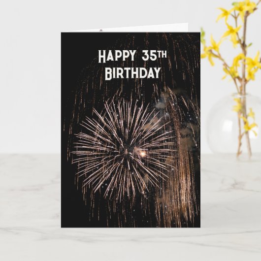 Carte Feu d'artifice du 35e anniversaire (Fleur jaune)