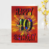 Carte Feu d'artifice du 40e anniversaire (Fleur jaune)