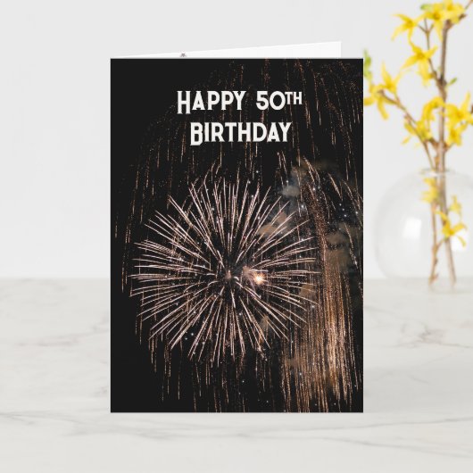 Carte Feu d'artifice du 50e anniversaire (Fleur jaune)