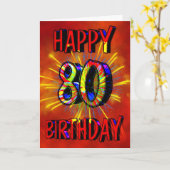 Carte Feu d'artifice du 80e anniversaire (Fleur jaune)