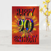 Carte Feu d'artifice du 90e anniversaire (Fleur jaune)