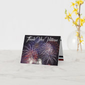 Carte Feu d'artifice patriotique, drapeau et aigle vétér (Fleur jaune)