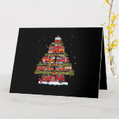 Carte Feu de camion feux Pompier Camion d'incendie Noël (Fleur jaune)