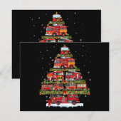 Carte Feu de camion feux Pompier Camion d'incendie Noël (Devant / Derrière)