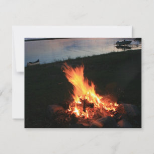 Carte Feu de camp au coucher du soleil