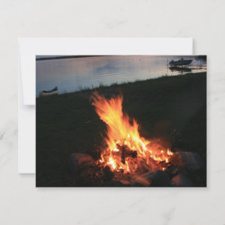 Carte Feu de camp au coucher du soleil