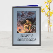 Carte Feu de camp de scoutisme (Fleur jaune)