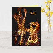 Carte Feu de danse Bonjour ! (Fleur jaune)