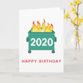 Carte Feu de Dumpster 2020, anniversaire drôle et person (Fleur jaune)