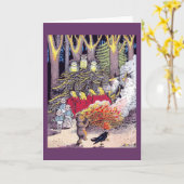 Carte Feu de Halloween avec l'ours et les "brownie" (Fleur jaune)