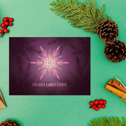 Carte Feu de neige radiant - Élégant Noël Violet
