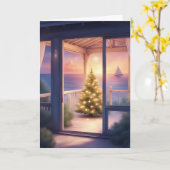 Carte Feu de Noël balnéaire (Fleur jaune)