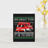 Carte Feu de Noël moche - Camion d'incendie (Fleur jaune)