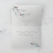 Carte Feu d'eau de Noël aux baies photo (Intérieur)