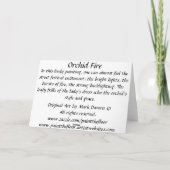 Carte Feu d'orchidée (Dos)