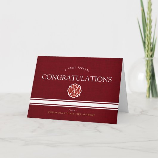 Carte Feu Secourt Academy Custom Red Congrats (Devant)