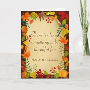 Carte Feuillage Coloré D'Automne Pour Thanksgiving