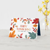 Carte feuillage coloré Thanksgiving salut (Fleur jaune)