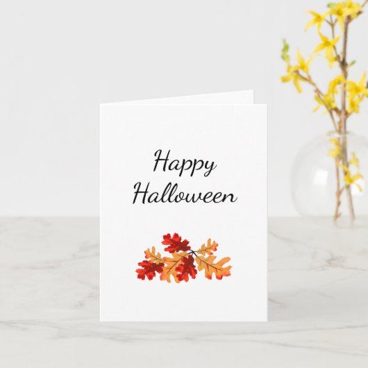 Carte Feuillage d'automne d'Halloween Élégant simple (Fleur jaune)