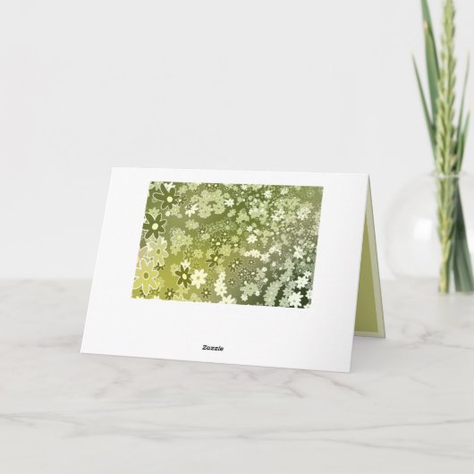 Carte Feuillage de fleurs vertes rétro (Dos)