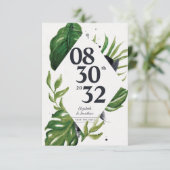 Carte Feuillage de jungle tropicale blanc moderne enregi (Debout devant)