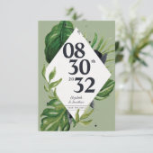 Carte Feuillage de jungle tropicale vert moderne enregis (Debout devant)