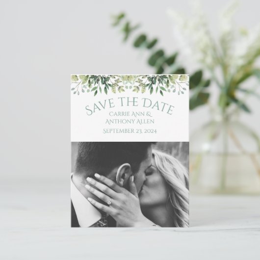 Carte Feuillage de mariage Eucalyptus Aquarelle (Debout devant)