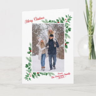 Carte Feuillage d'hiver moderne Joyeux Noël Photo
