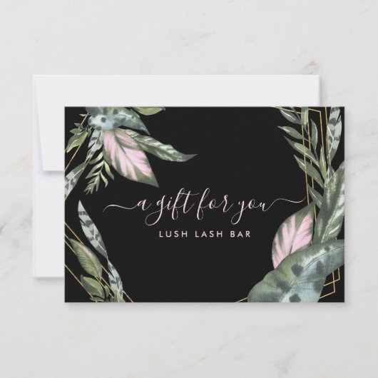 Carte Feuillage Tropical Moderne | Certificat-Cadeau (Devant)