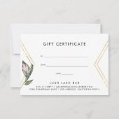 Carte Feuillage Tropical Moderne | Certificat-Cadeau (Dos)