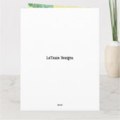 Carte Feuillage vert Floral Or 1ère Dame Anniversaire (Dos)