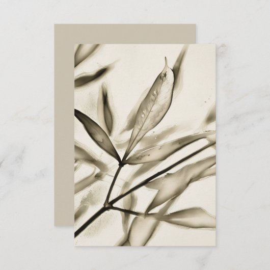 Carte Feuille Art Flat Note (Devant / Derrière)