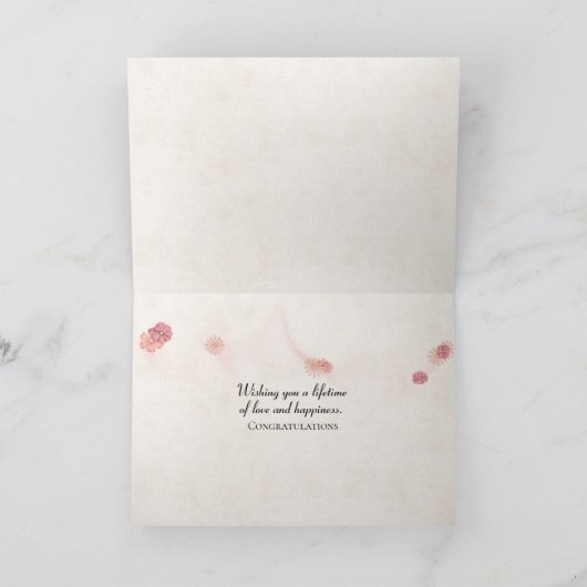 Carte Feuille d'amour mariage (Intérieur)