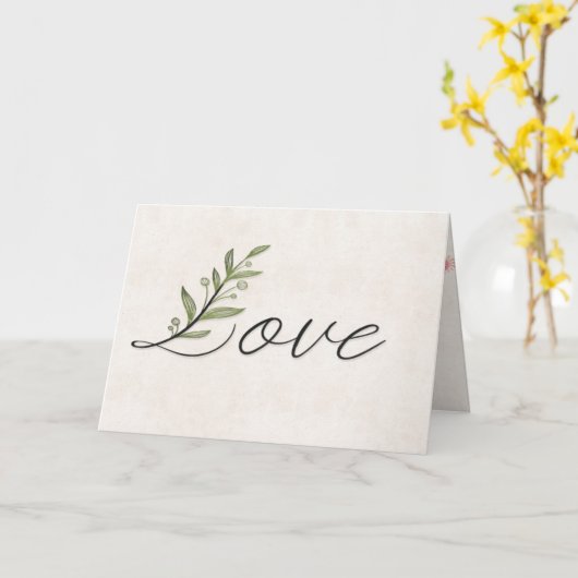 Carte Feuille d'amour mariage (Fleur jaune)