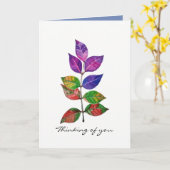 Carte Feuille d'arc-en-ciel d'aquarelle (Fleur jaune)