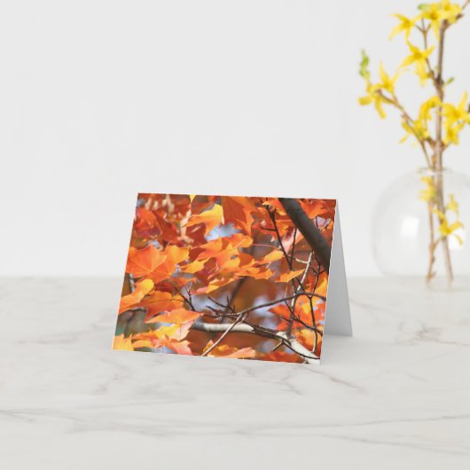 Carte Feuille d'automne 2 (Fleur jaune)