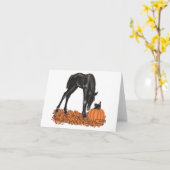 Carte Feuille d'automne de citrouille de chaton de colt (Fleur jaune)