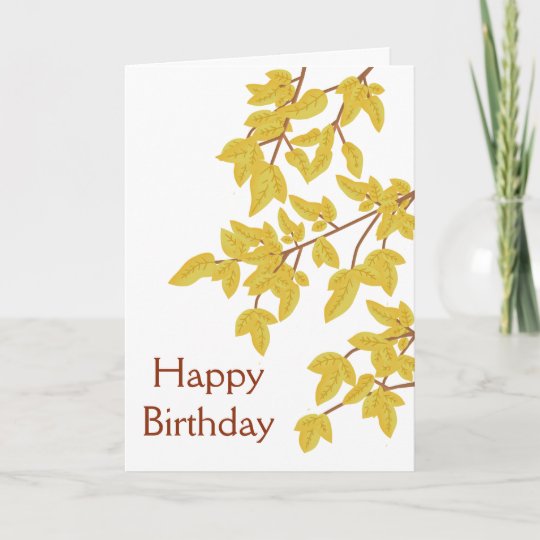 Carte Feuille D Automne D Or De Joyeux Anniversaire Zazzle Be