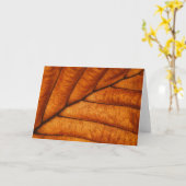 Carte Feuille d'automne orange (Fleur jaune)