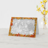 Carte Feuille d'automne scintillant (Fleur jaune)