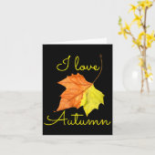 Carte Feuille d'automne Septembre (Fleur jaune)