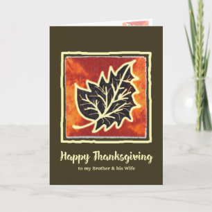 Carte feuille d'automne Thanksgiving pour Brother