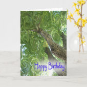 Carte Feuille de Anniversaire-tourbillonnement heureux (Fleur jaune)