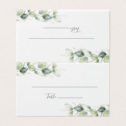 Carte Feuille de Mariage Botanique Eucalyptus (Outside Unfolded)
