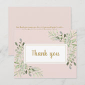 Carte Feuille de Merci de rose (Devant / Derrière)