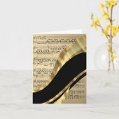 Carte Feuille de musique élégante (Fleur jaune)