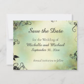 Carte Feuille de soirée enchantée Enregistrer la date (Devant)